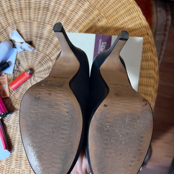 Navy blue Clarks pumps, heavenly star, genuine leather with cushioned insole - Picture 4 of 8